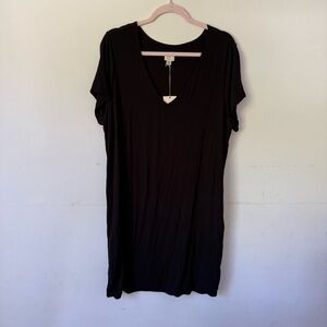 A New Day Black V-Neck Dress XXL | NWT Soft Relaxed Fit